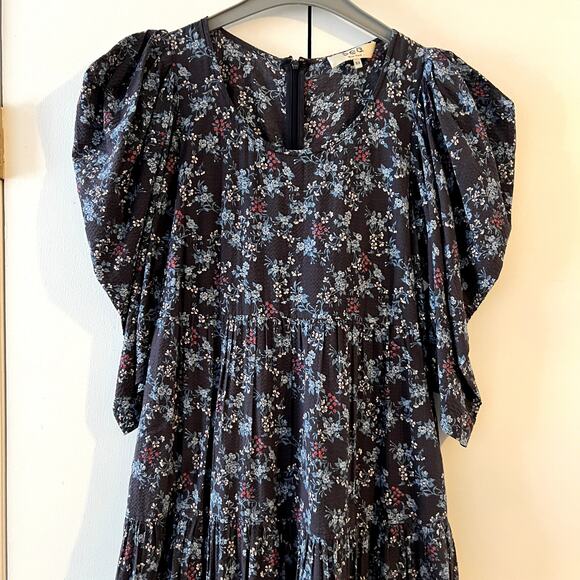 Sea New York Tilly tiered floral-print cotton midi dress Size XS C4 - Picture 3 of 6
